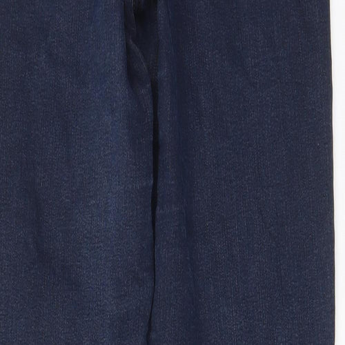 Magic Womens Blue Cotton Straight Jeans Size 10 L31 in Regular Zip - Pockets, Belt Loops