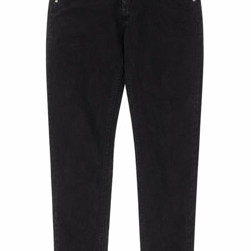 Denim & Co. Womens Black Cotton Skinny Jeans Size 12 L30 in Regular Zip - Pockets, Belt Loops