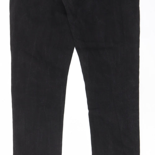 Denim & Co. Womens Black Cotton Skinny Jeans Size 12 L30 in Regular Zip - Pockets, Belt Loops