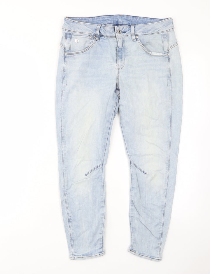 G RAW Womens Blue Cotton Skinny Jeans Size 31 in L28 in Regular Zip - Pockets, Belt Loops