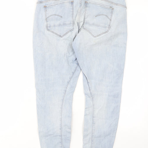 G RAW Womens Blue Cotton Skinny Jeans Size 31 in L28 in Regular Zip - Pockets, Belt Loops