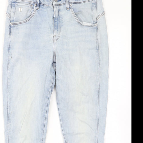 G RAW Womens Blue Cotton Skinny Jeans Size 31 in L28 in Regular Zip - Pockets, Belt Loops