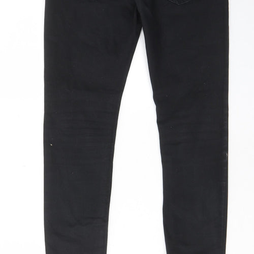 Denim & Co. Mens Black Cotton Skinny Jeans Size 32 in L34 in Regular Zip - Pockets, Belt Loops