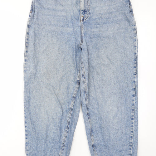 COLLUSION Womens Blue Cotton Boyfriend Jeans Size 30 in L32 in Regular Button - Pockets, Belt Loops