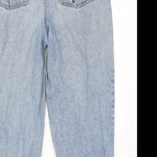 COLLUSION Womens Blue Cotton Boyfriend Jeans Size 30 in L32 in Regular Button - Pockets, Belt Loops