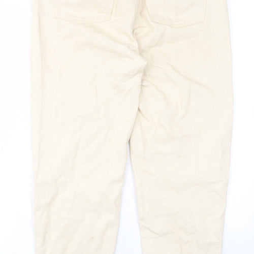 Denim & Co. Womens Beige Cotton Mom Jeans Size 10 L28 in Regular Button - Pockets, Belt Loops