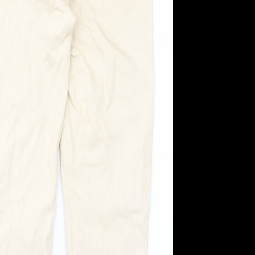 Denim & Co. Womens Beige Cotton Mom Jeans Size 10 L28 in Regular Button - Pockets, Belt Loops