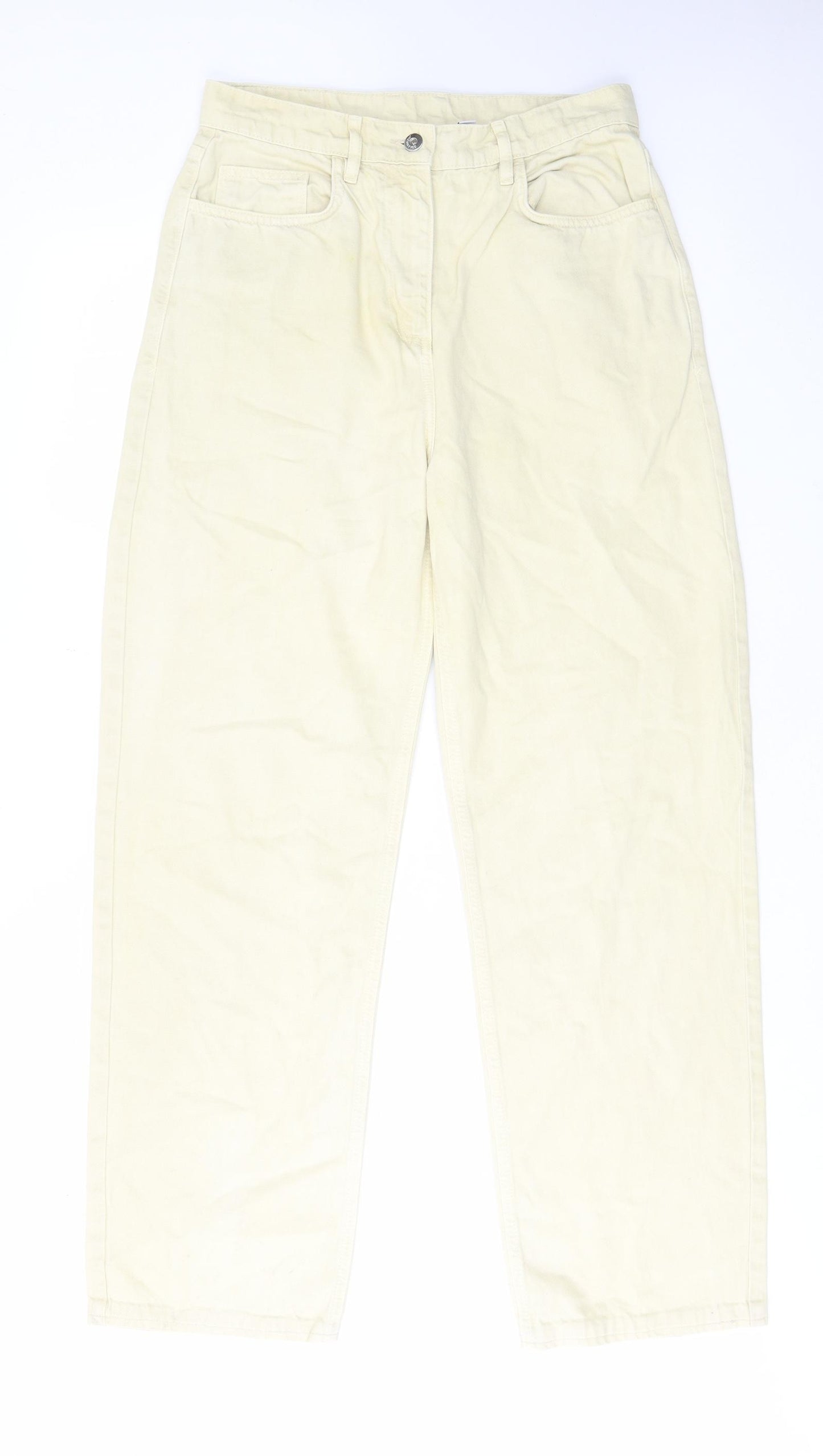 COLLUSION Womens Yellow Cotton Straight Jeans Size 30 in L36 in Regular Zip - Pockets, Belt Loops