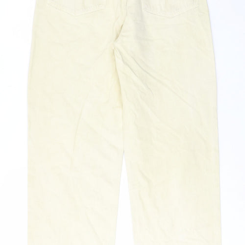 COLLUSION Womens Yellow Cotton Straight Jeans Size 30 in L36 in Regular Zip - Pockets, Belt Loops