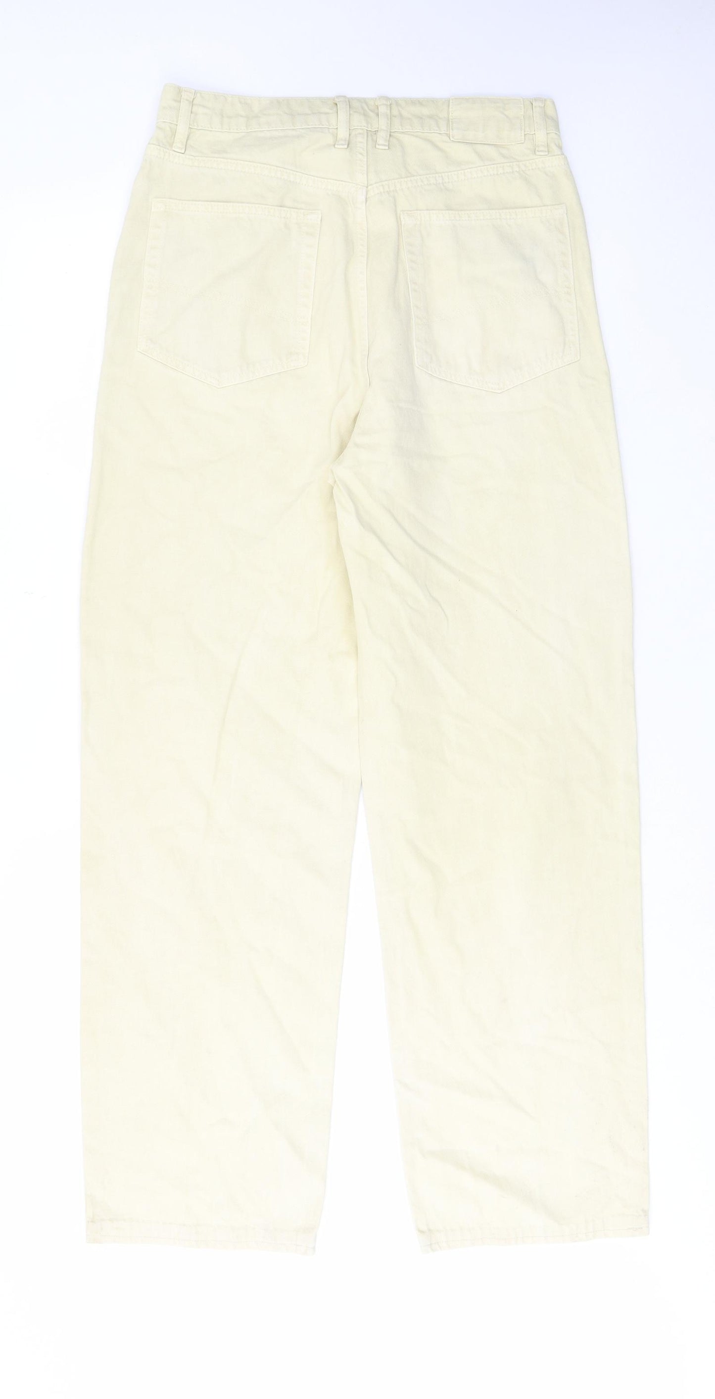 COLLUSION Womens Yellow Cotton Straight Jeans Size 30 in L36 in Regular Zip - Pockets, Belt Loops