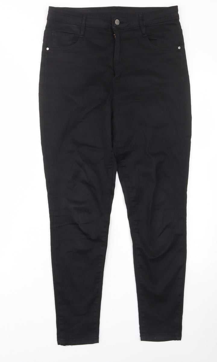 Kraus Womens Black Cotton Skinny Jeans Size 12 L27 in Regular Zip - Pockets, Belt Loops