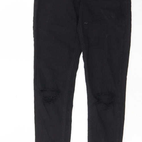 Topshop Womens Black Cotton Skinny Jeans Size 26 in L34 in Regular Zip - Pockets, Belt Loops