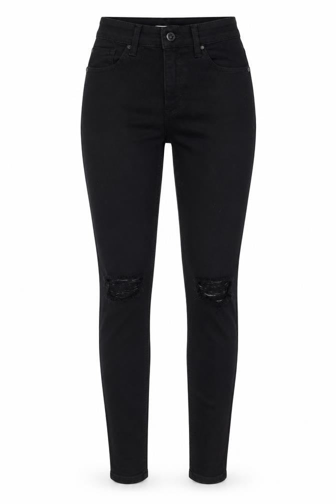 Topshop Womens Black Cotton Skinny Jeans Size 26 in L34 in Regular Zip - Pockets, Belt Loops