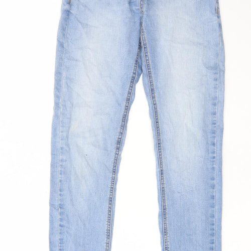 Denim & Co. Womens Blue Cotton Skinny Jeans Size 10 L28 in Regular Zip - Pockets, Belt Loops