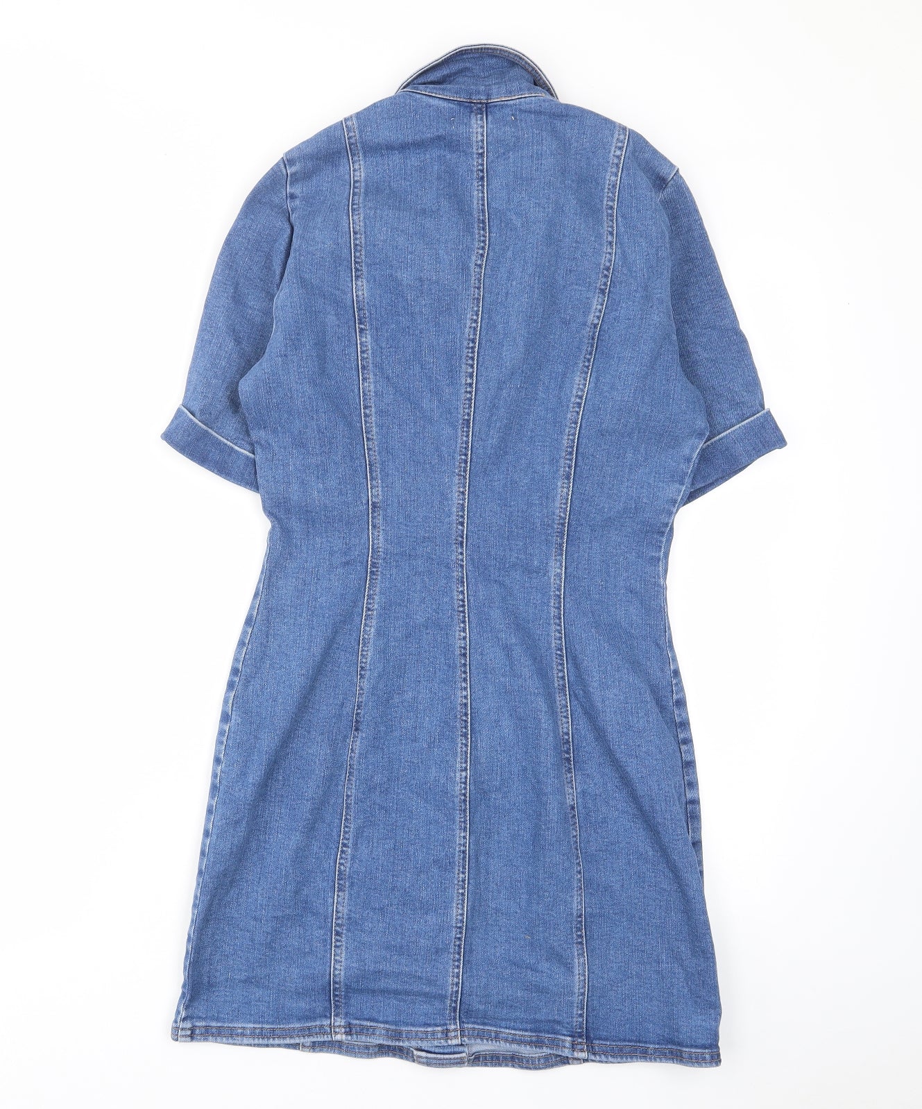 Zara Womens Brown Cotton A-Line Size S Collared Button - Pocket