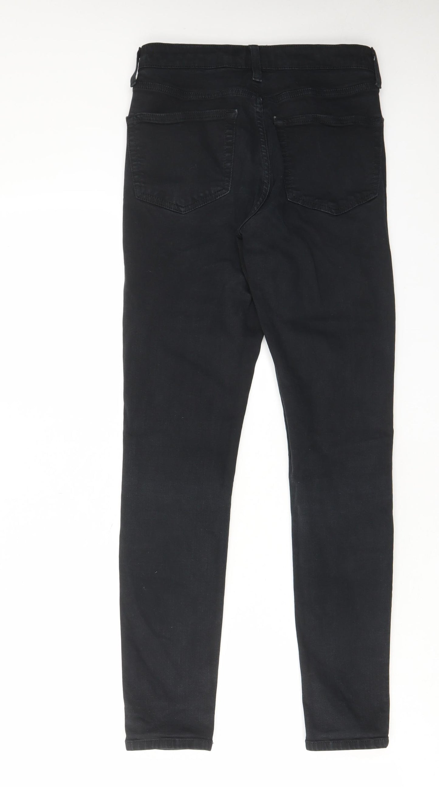 Topshop Womens Black Cotton Skinny Jeans Size 28 in L34 in Regular Zip - Pockets, Belt Loops