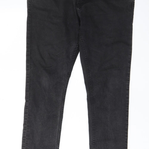 Marks and Spencer Womens Black Cotton Skinny Jeans Size 36 in L28 in Regular Zip - Short leg, Pockets