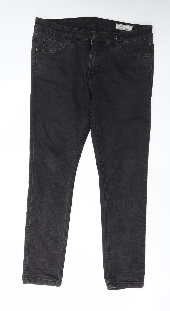 Marks and Spencer Womens Black Cotton Skinny Jeans Size 36 in L28 in Regular Zip - Short leg, Pockets