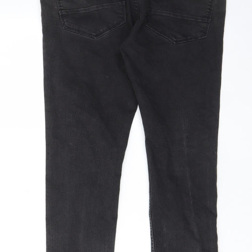Marks and Spencer Womens Black Cotton Skinny Jeans Size 36 in L28 in Regular Zip - Short leg, Pockets