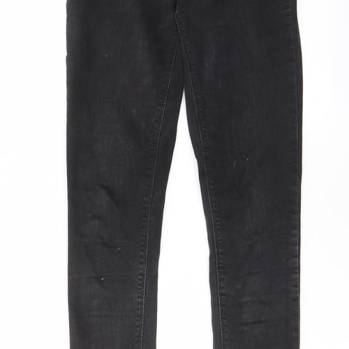 Denim & Co. Womens Black Cotton Skinny Jeans Size 10 L31 in Regular Zip - Pockets, Belt Loops