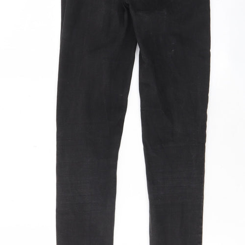 Denim & Co. Womens Black Cotton Skinny Jeans Size 10 L31 in Regular Zip - Pockets, Belt Loops