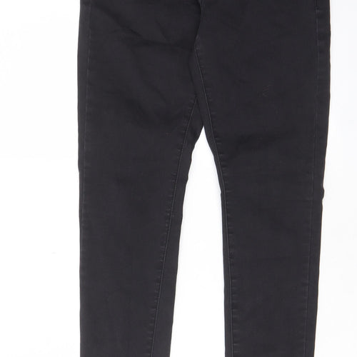 Denim & Co. Womens Black Cotton Skinny Jeans Size 10 L28 in Regular Zip - Pockets, Belt Loops
