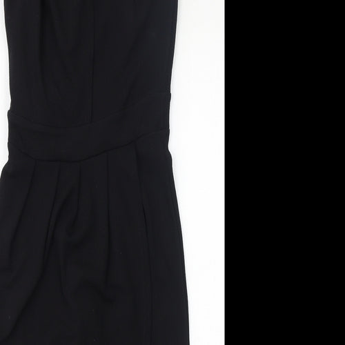 Boohoo Womens Black Polyester Bodycon Size 8 Square Neck Pullover