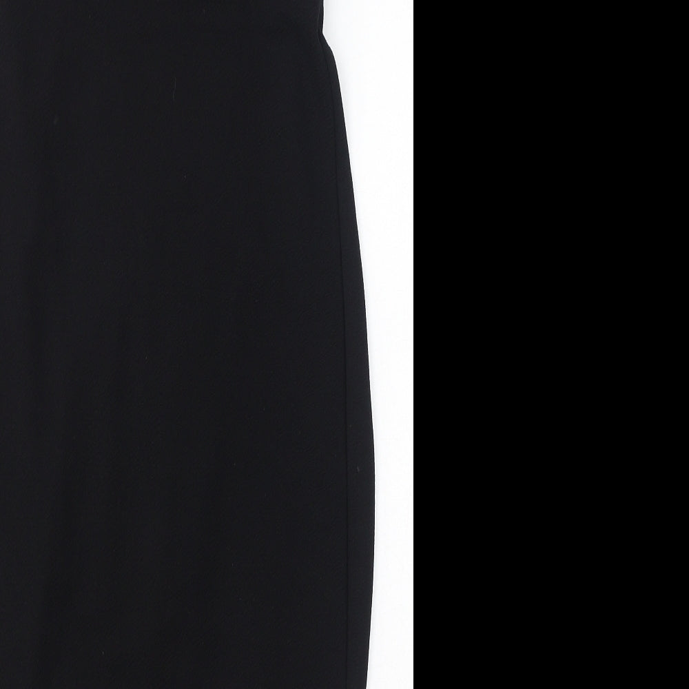 Boohoo Womens Black Polyester Bodycon Size 8 Square Neck Pullover
