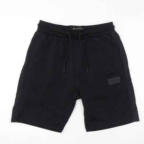 McKenzie Mens Black Polyester Sweat Shorts Size M L8 in Regular Drawstring