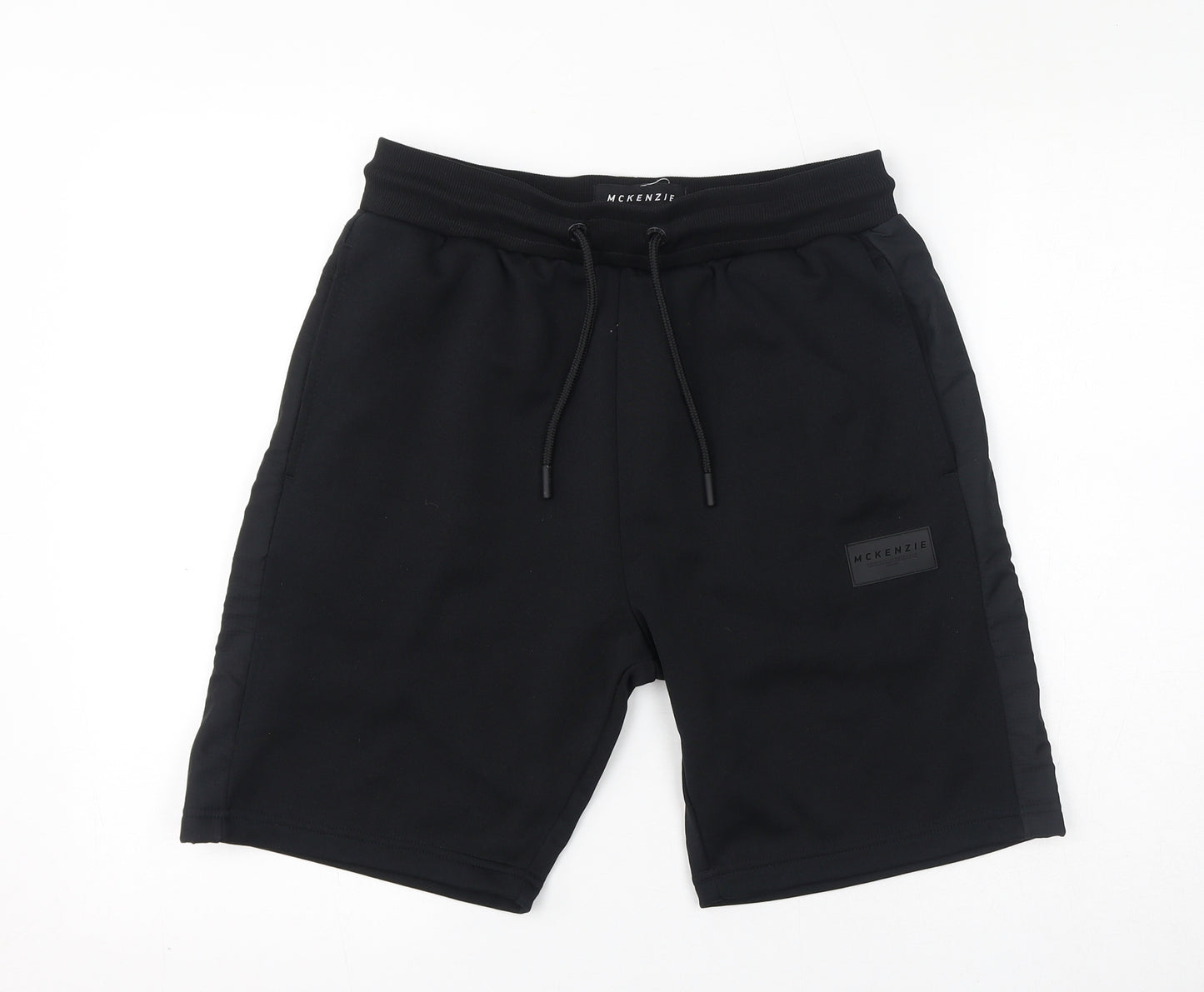 McKenzie Mens Black Polyester Sweat Shorts Size M L8 in Regular Drawstring