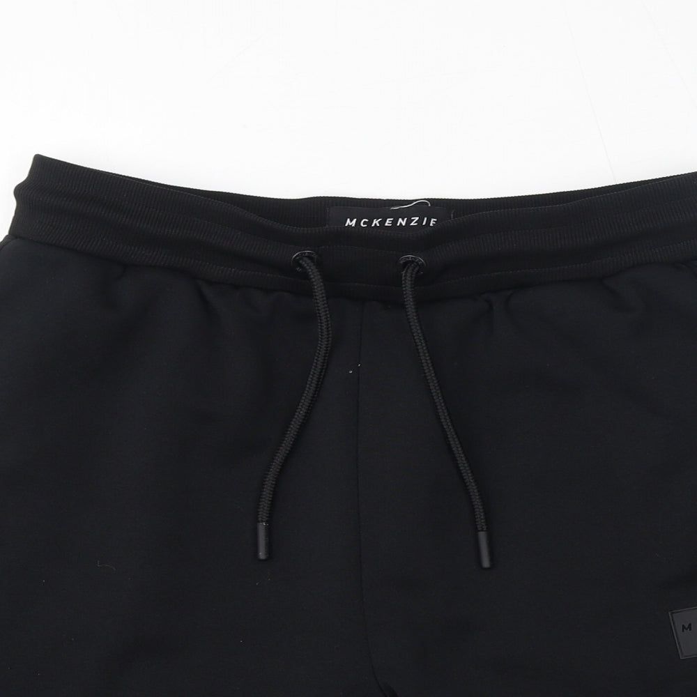 McKenzie Mens Black Polyester Sweat Shorts Size M L8 in Regular Drawstring