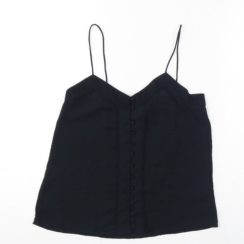 H&M Womens Black Polyester Camisole T-Shirt Size 4 V-Neck