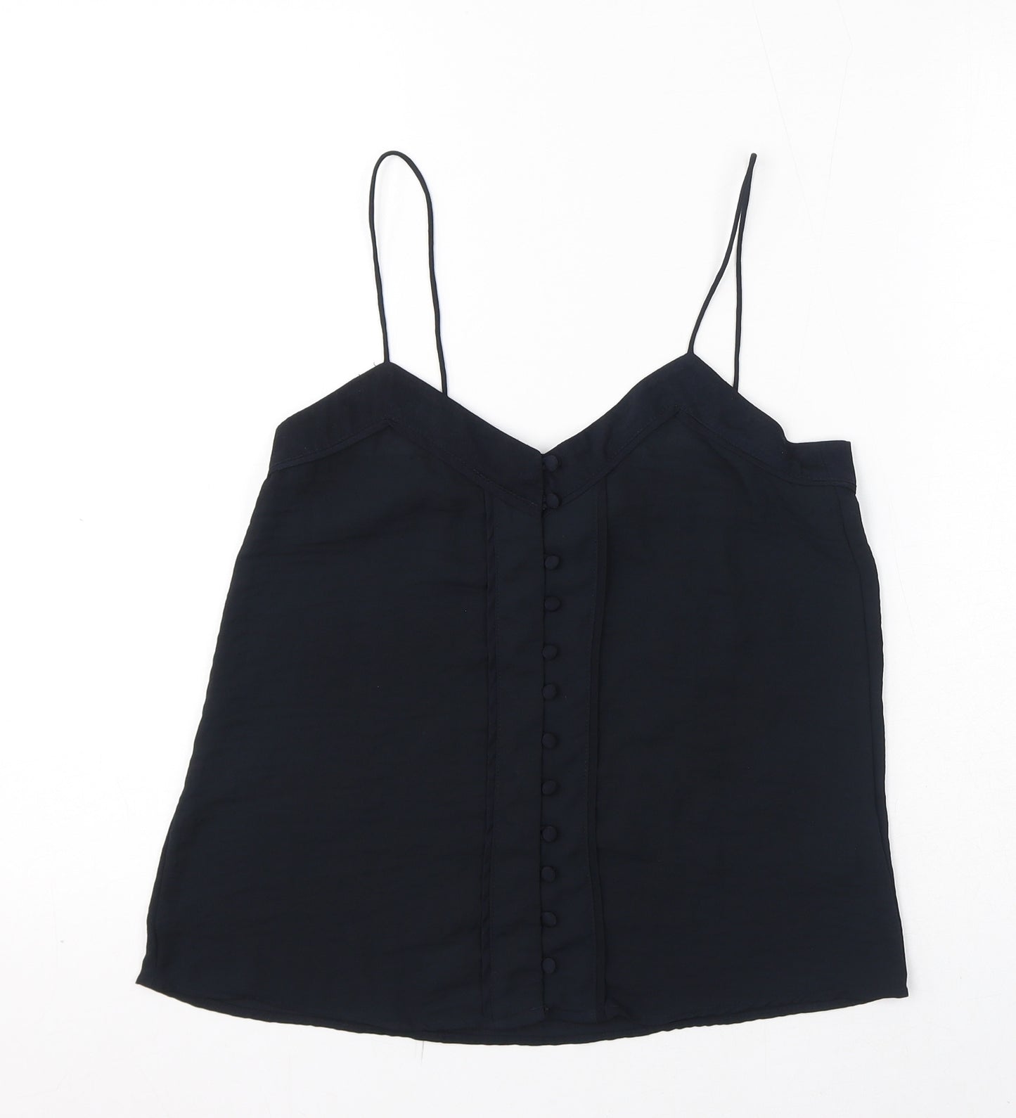 H&M Womens Black Polyester Camisole T-Shirt Size 4 V-Neck