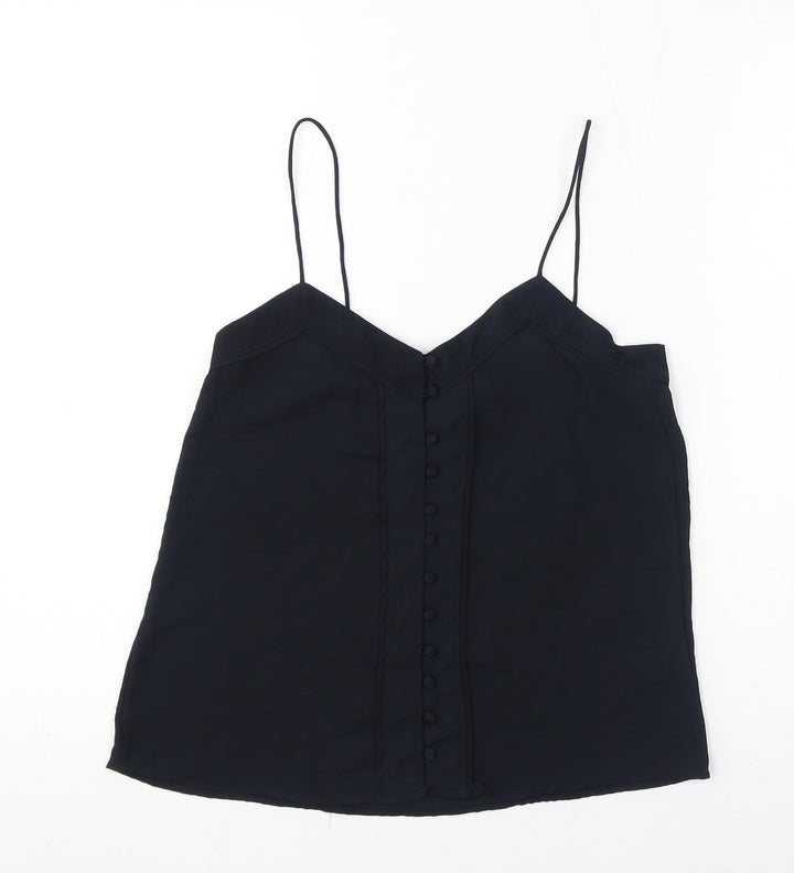 H&M Womens Black Polyester Camisole T-Shirt Size 4 V-Neck