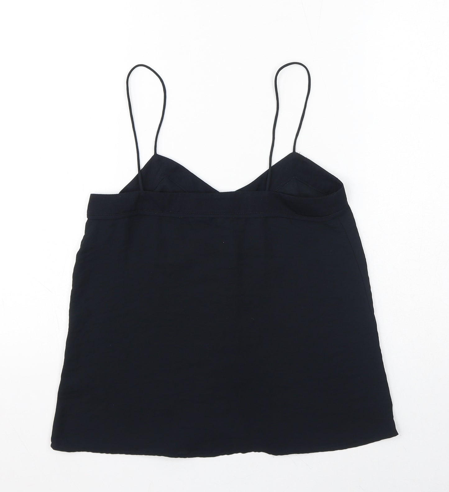 H&M Womens Black Polyester Camisole T-Shirt Size 4 V-Neck