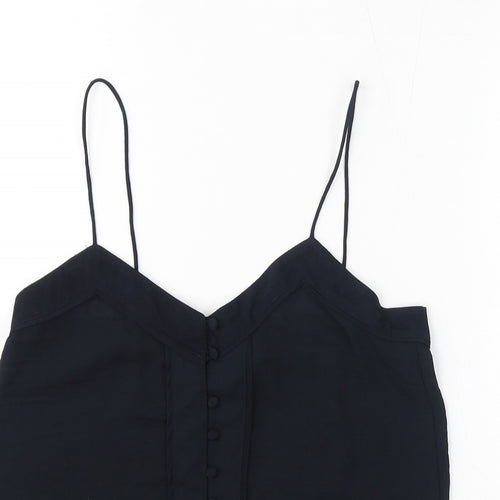 H&M Womens Black Polyester Camisole T-Shirt Size 4 V-Neck