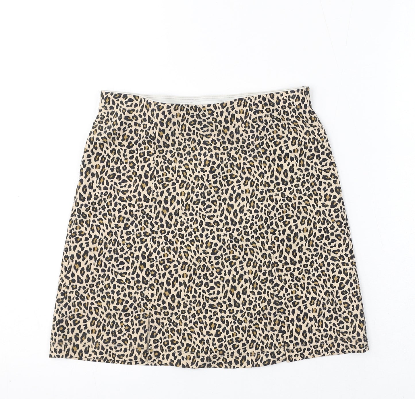 Topshop Womens Brown Animal Print Viscose Mini Skirt Size 6