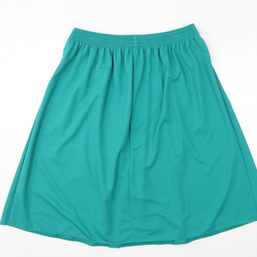 St Michael Womens Green Polyester A-Line Skirt Size 20 - Gold Buckle
