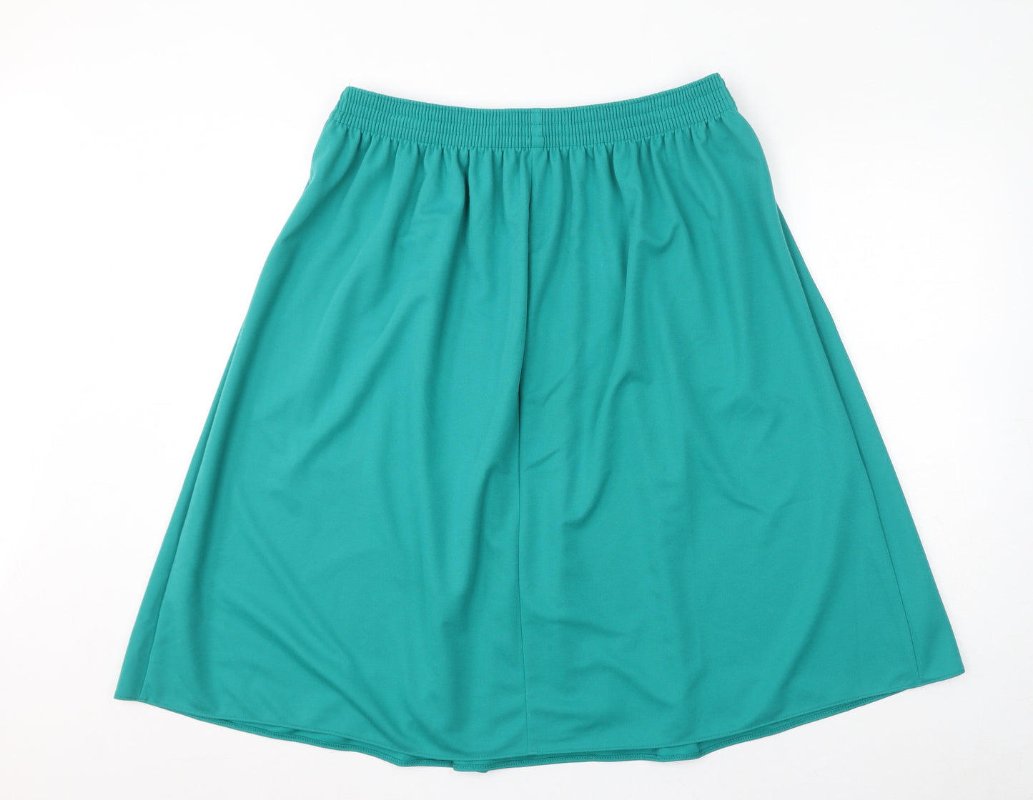 St Michael Womens Green Polyester A-Line Skirt Size 20 - Gold Buckle