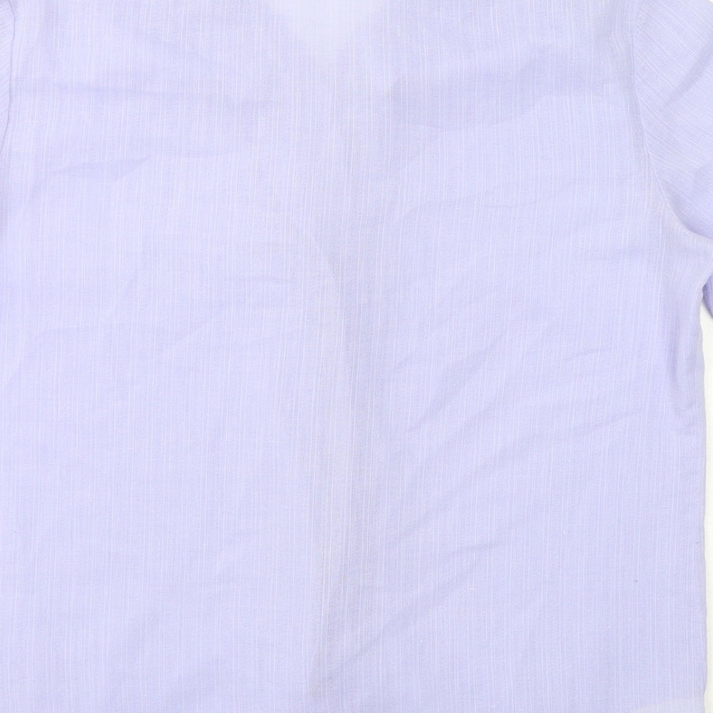 St Michael Womens Purple Polyester Basic Button-Up Size 14 Collared