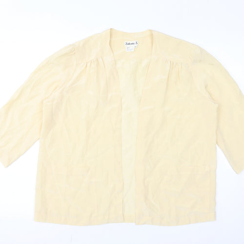 Sidonie. S Womens Yellow V-Neck Silk Cape Jumper Size 14