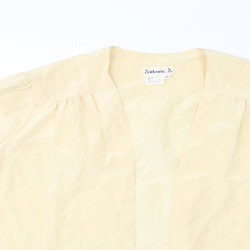 Sidonie. S Womens Yellow V-Neck Silk Cape Jumper Size 14