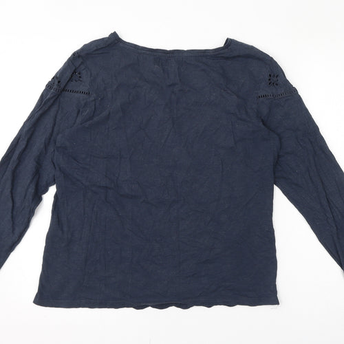 NEXT Womens Blue Cotton Basic T-Shirt Size 12 Round Neck
