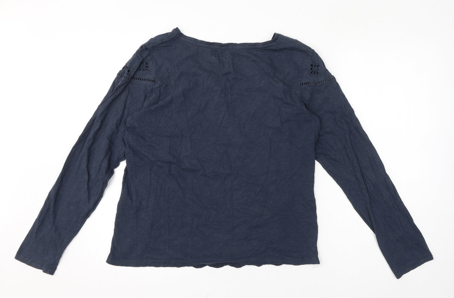 NEXT Womens Blue Cotton Basic T-Shirt Size 12 Round Neck