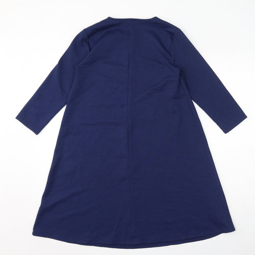 ASOS Womens Blue Polyester A-Line Size 10 Round Neck Pullover - Maternity