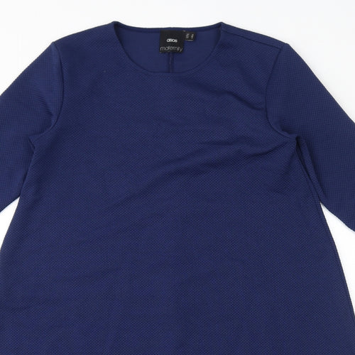 ASOS Womens Blue Polyester A-Line Size 10 Round Neck Pullover - Maternity