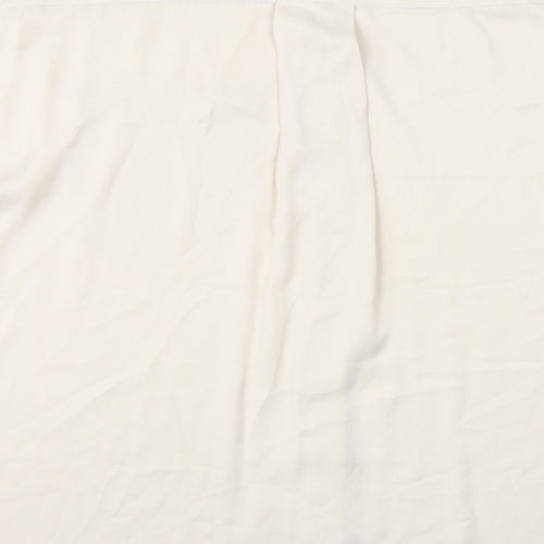 Monki Womens Ivory Polyester Basic Button-Up Size M Collared