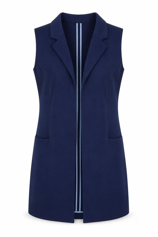 Front view of Next women’s blue jacket, size UK 12