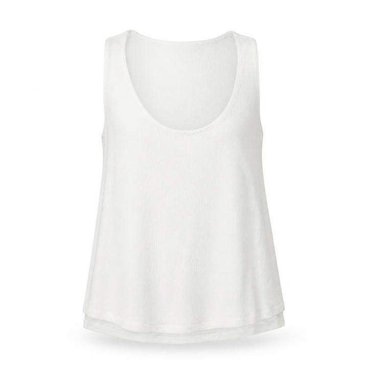 Mango Womens White Polyester Basic Tank Size S Scoop Neck