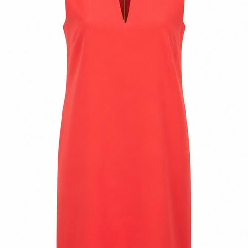 Adrienne Vittadini Womens Red Polyester Tank Dress Size 12 V-Neck Zip
